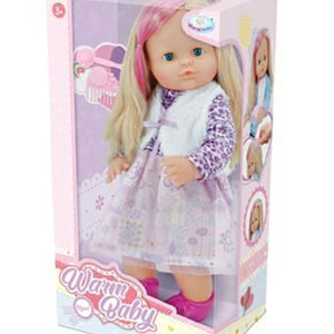 عروسک دخترانه با جلیقه و پیراهن وارم بیبی Warm Baby مدل RT05080-2-اسباب بازی